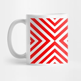 Abstract triangles geometric pattern - red and white. Mug